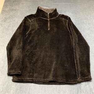 Trinity American Tradition Sherpa Fleece Jacket Mens L Black Quarter Zip Outdoor
